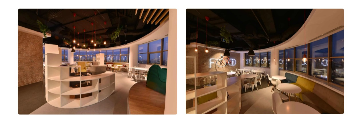 Cafeteria IBM - bicicleta și neonul FOOD
